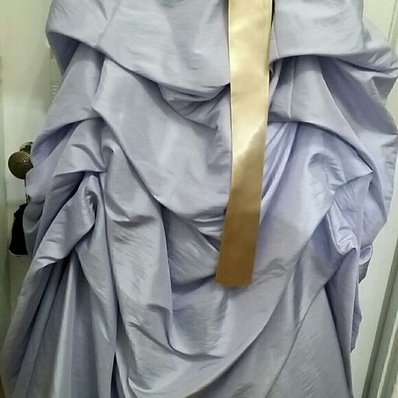Sz 14 Le Gala Purple Strapless Prom Dress - Picture 5 of 8